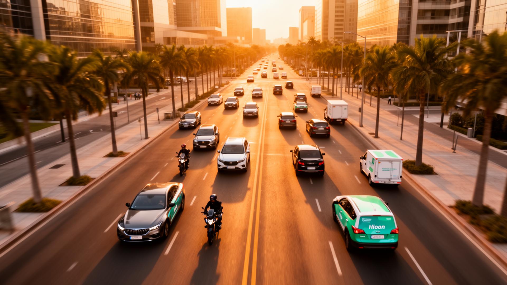 Carros em movimento